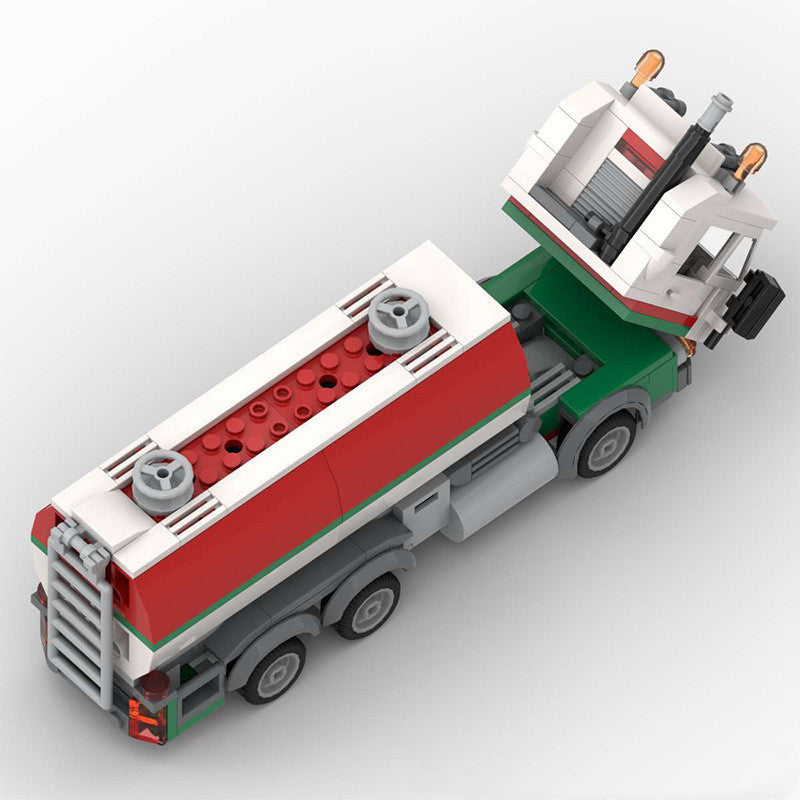Building Blocks Creative Educational Toys Sets Of Engineering Vehicles Old-fashioned Oil Tank Truck Car Model