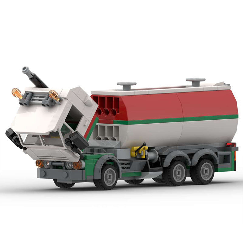 Building Blocks Creative Educational Toys Sets Of Engineering Vehicles Old-fashioned Oil Tank Truck Car Model