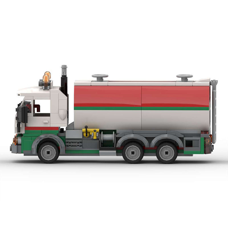 Building Blocks Creative Educational Toys Sets Of Engineering Vehicles Old-fashioned Oil Tank Truck Car Model